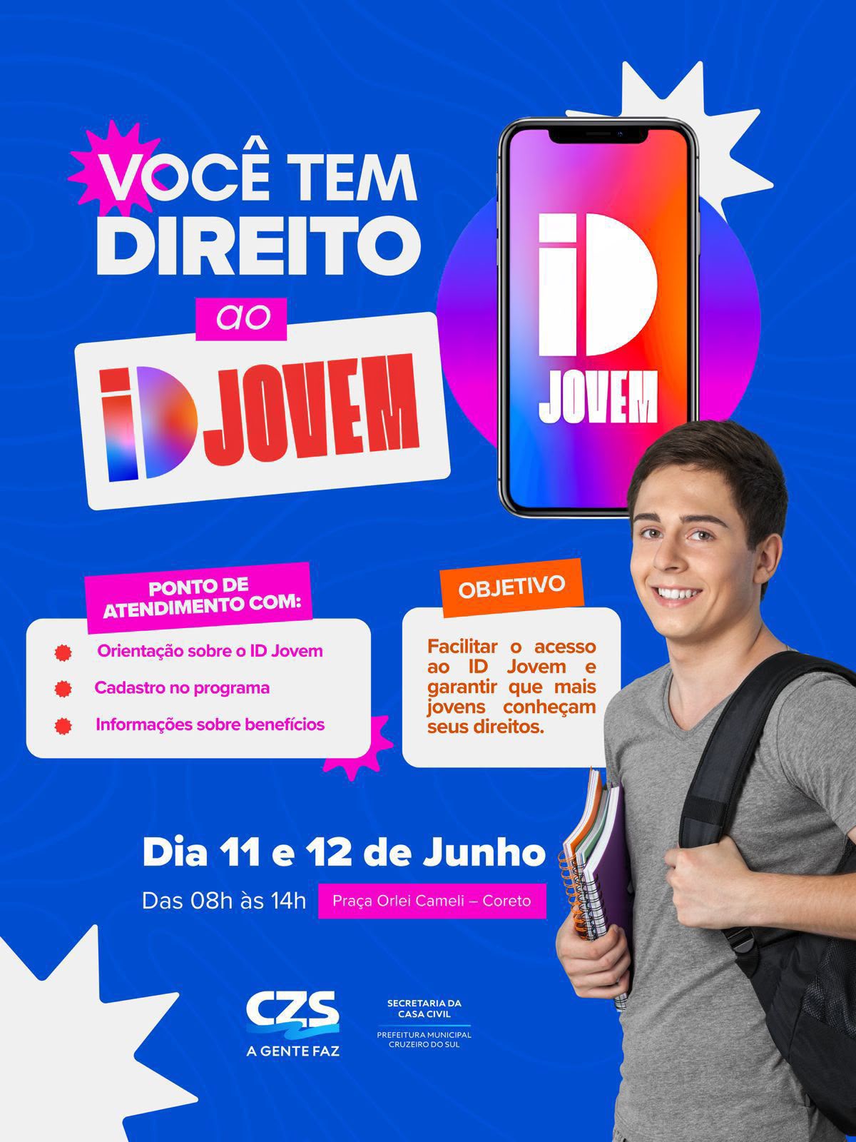 Jovens de Cruzeiro do Sul terão atendimento especial para acesso aos benefícios do ID Jovem