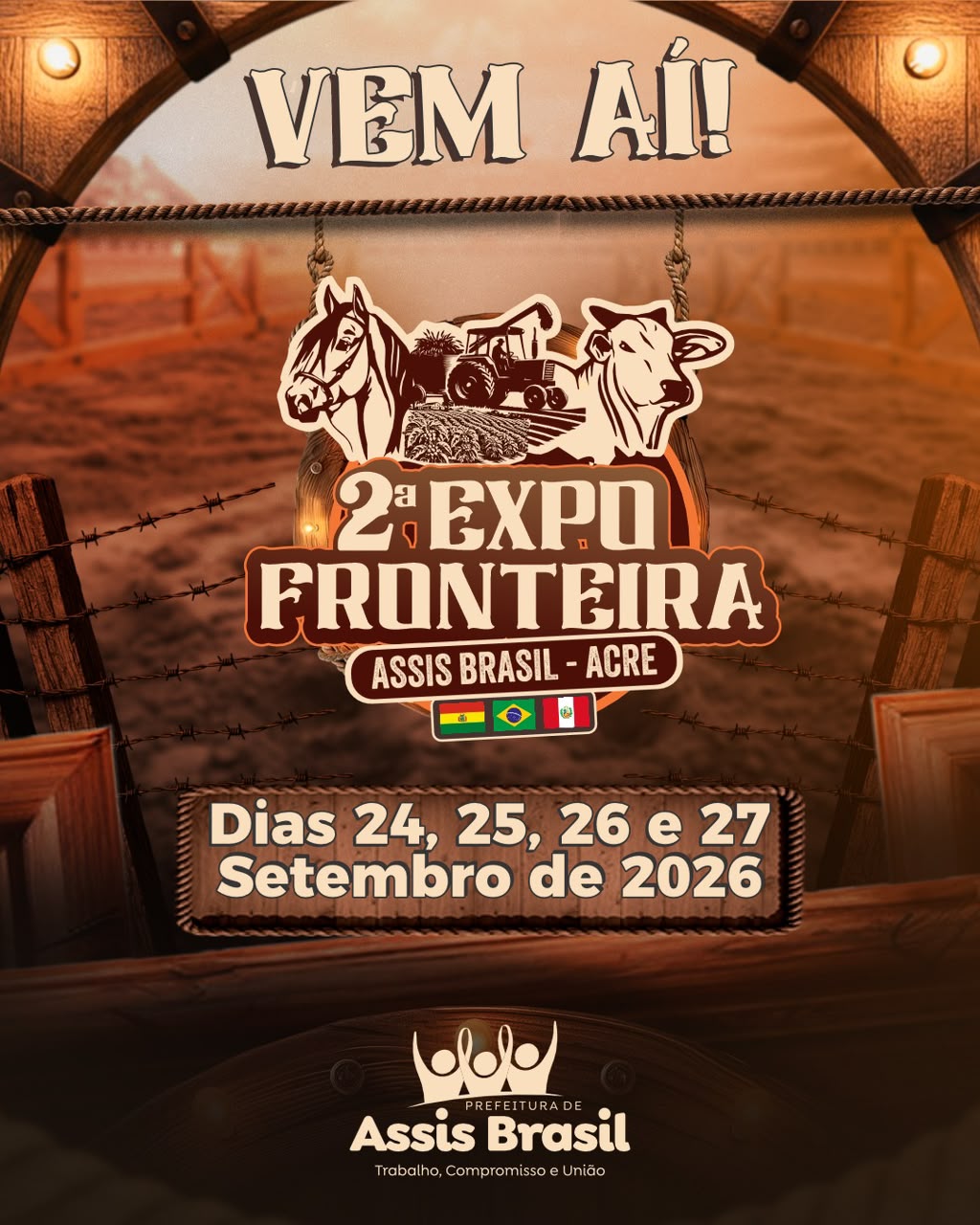 Prefeitura de Assis Brasil anuncia a 2ª Expo Fronteira e confirma data do maior evento do agronegócio da região